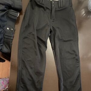 Lot of 4 baseball pants. 1 gray adidas medium fits like YL 3 black